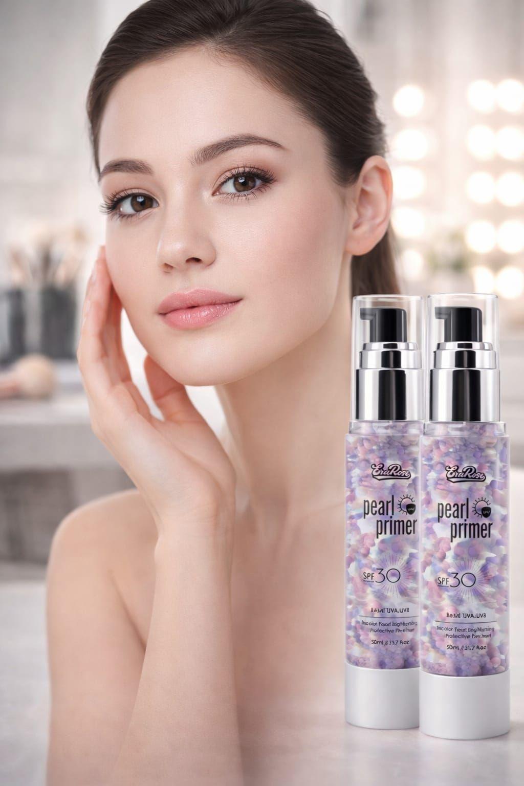 Primer Facial Con Perlas Tricolor Filtro UV SPF 30-3