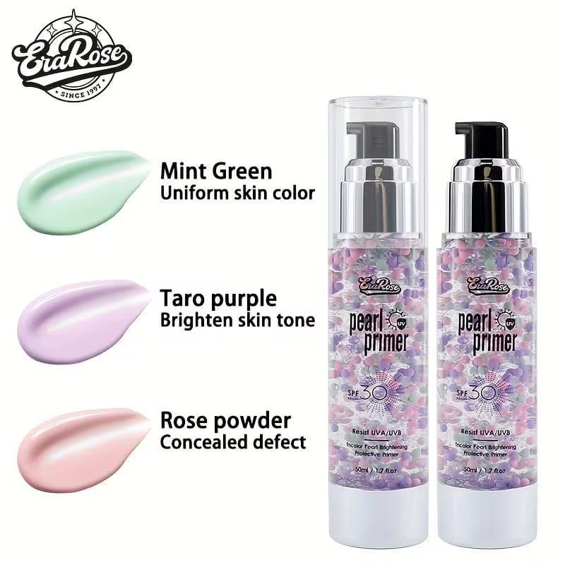 Primer Facial Con Perlas Tricolor Filtro UV SPF 30-6