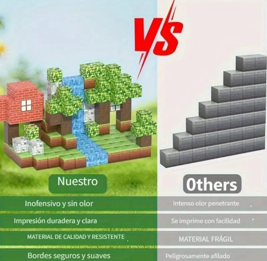 Bloques De Construcción  Magnéticos Minecraft 48 Piezas-2
