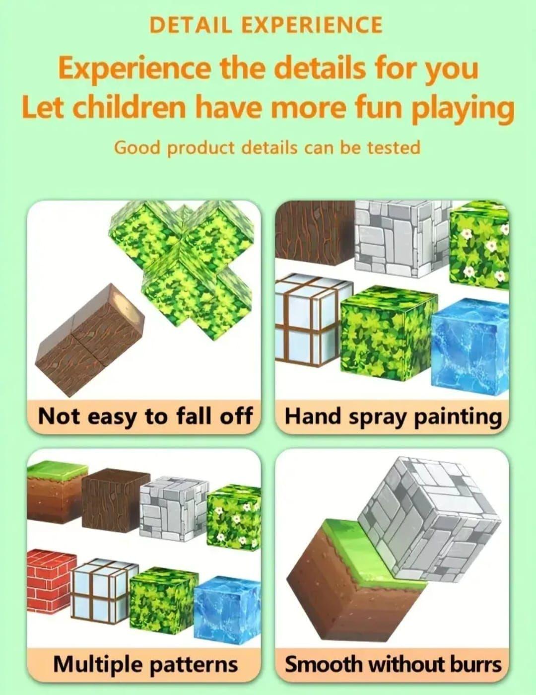 Bloques De Construcción  Magnéticos Minecraft 48 Piezas-3