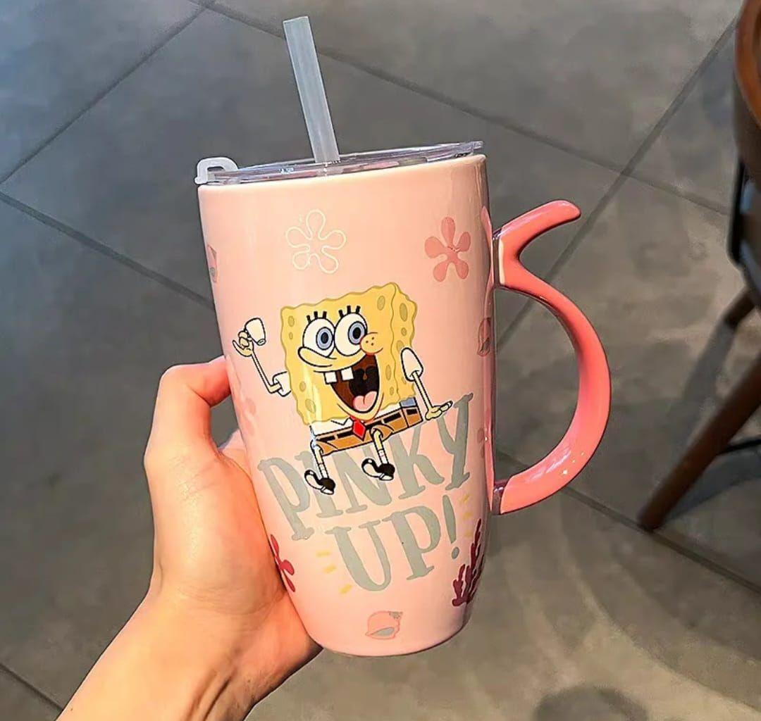 Taza Tazon Mug Bob Esponja Tapa Bombilla-1