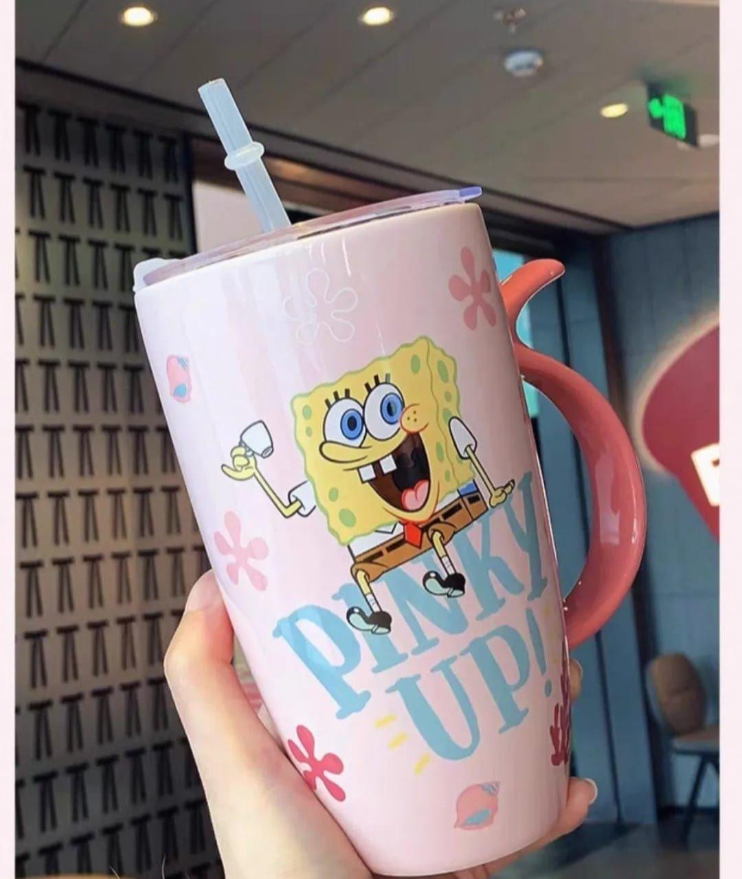 Taza Tazon Mug Bob Esponja Tapa Bombilla-4
