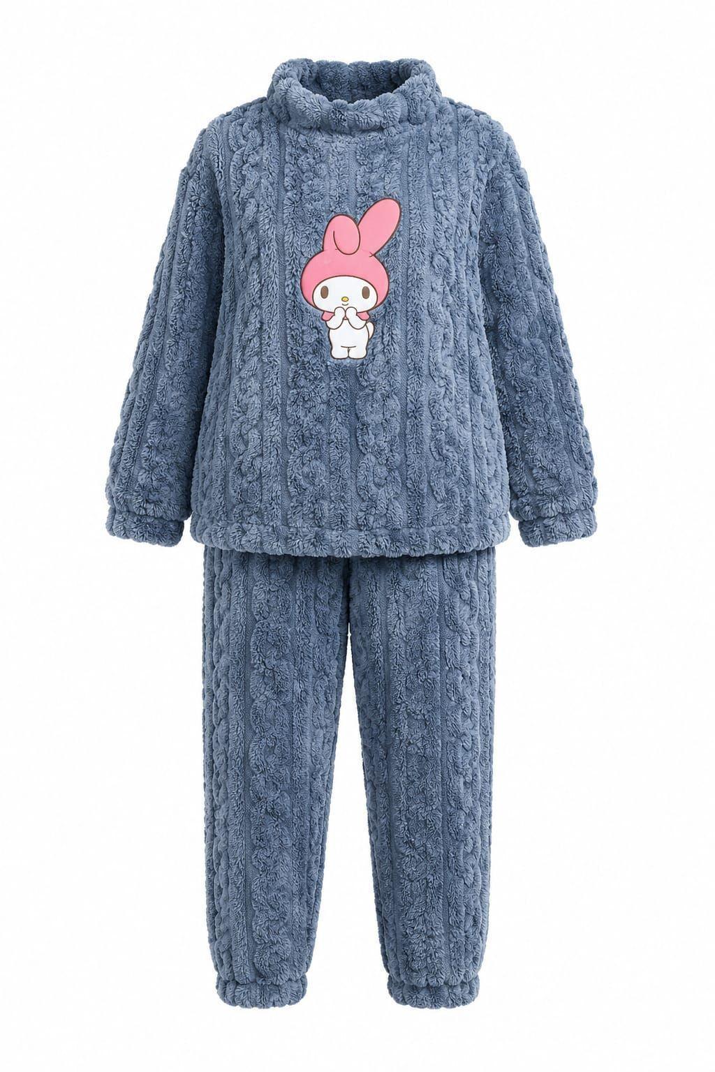 Pijama Invierno Mujer Kuromi Melody Cinnamorrol Polar Suavidad-0
