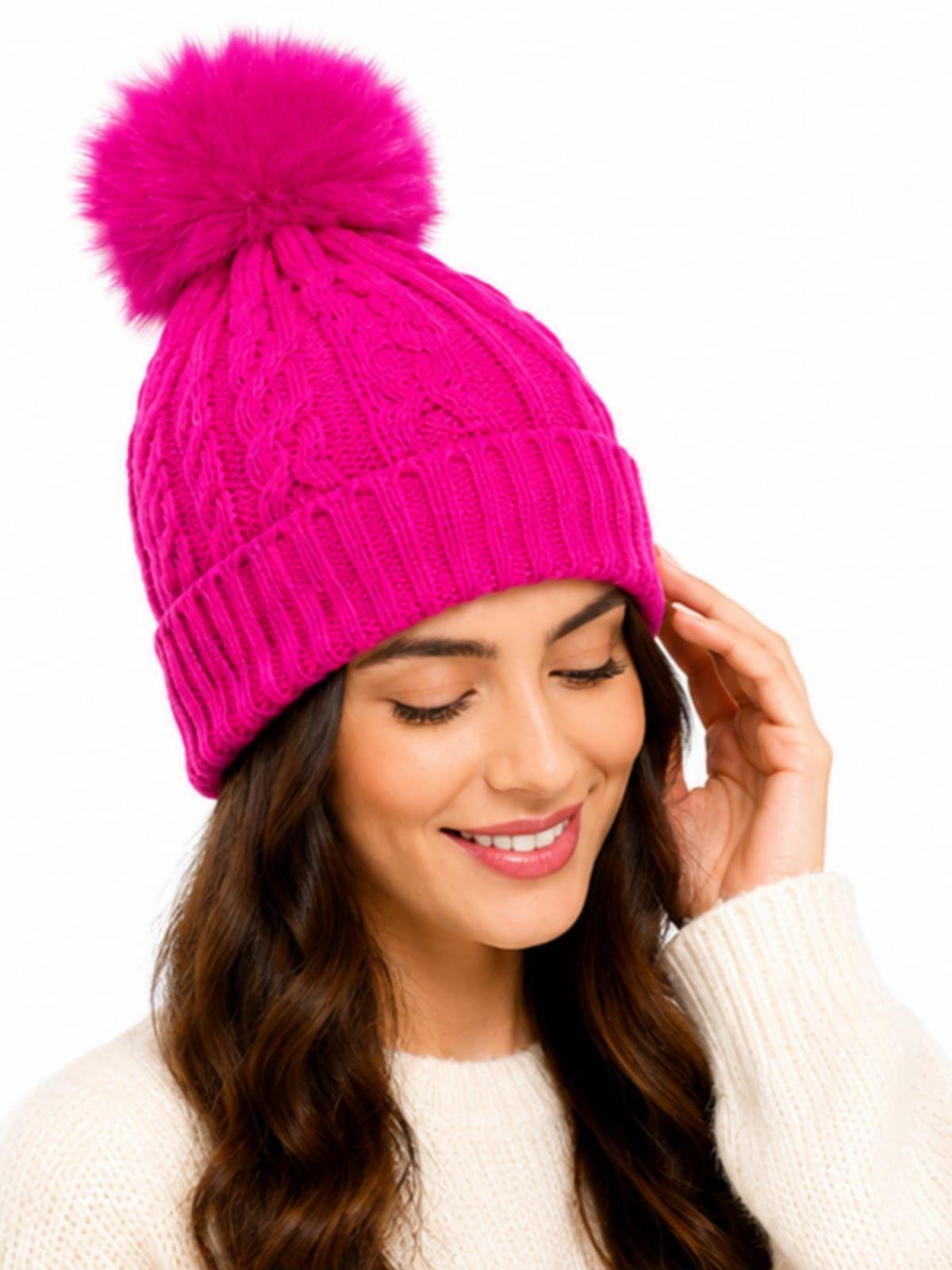 Gorro de Lana con Pompon Gorro Invierno Mujer-1