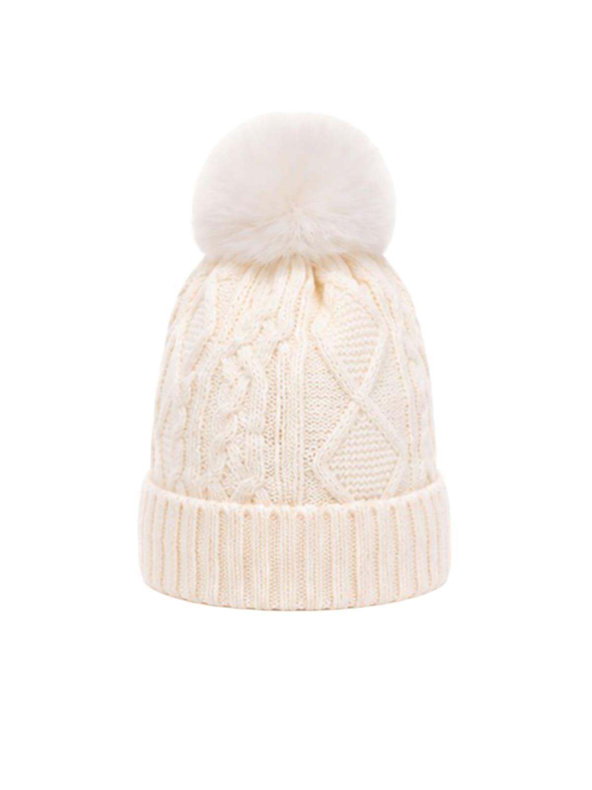 Gorro de Lana con Pompon Gorro Invierno Mujer-0