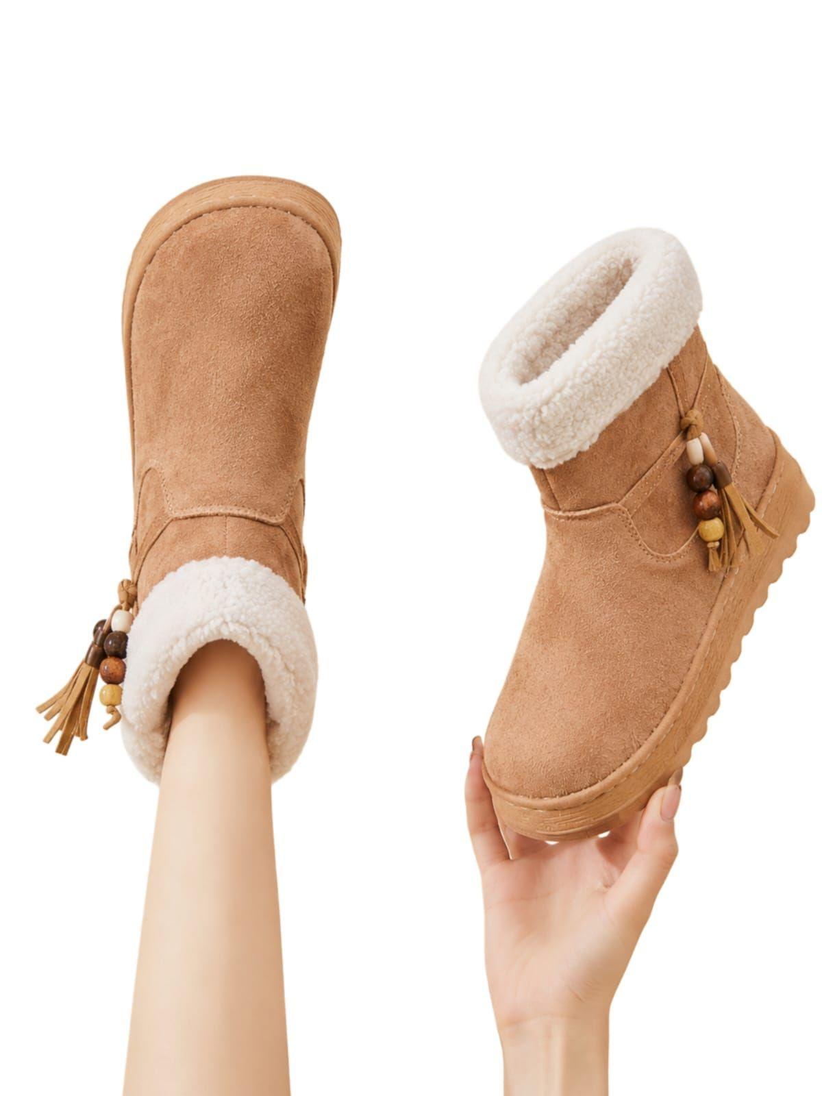 Botas Mujer Plataforma Camel Boho Chic Comodidad y Estilo nico-2