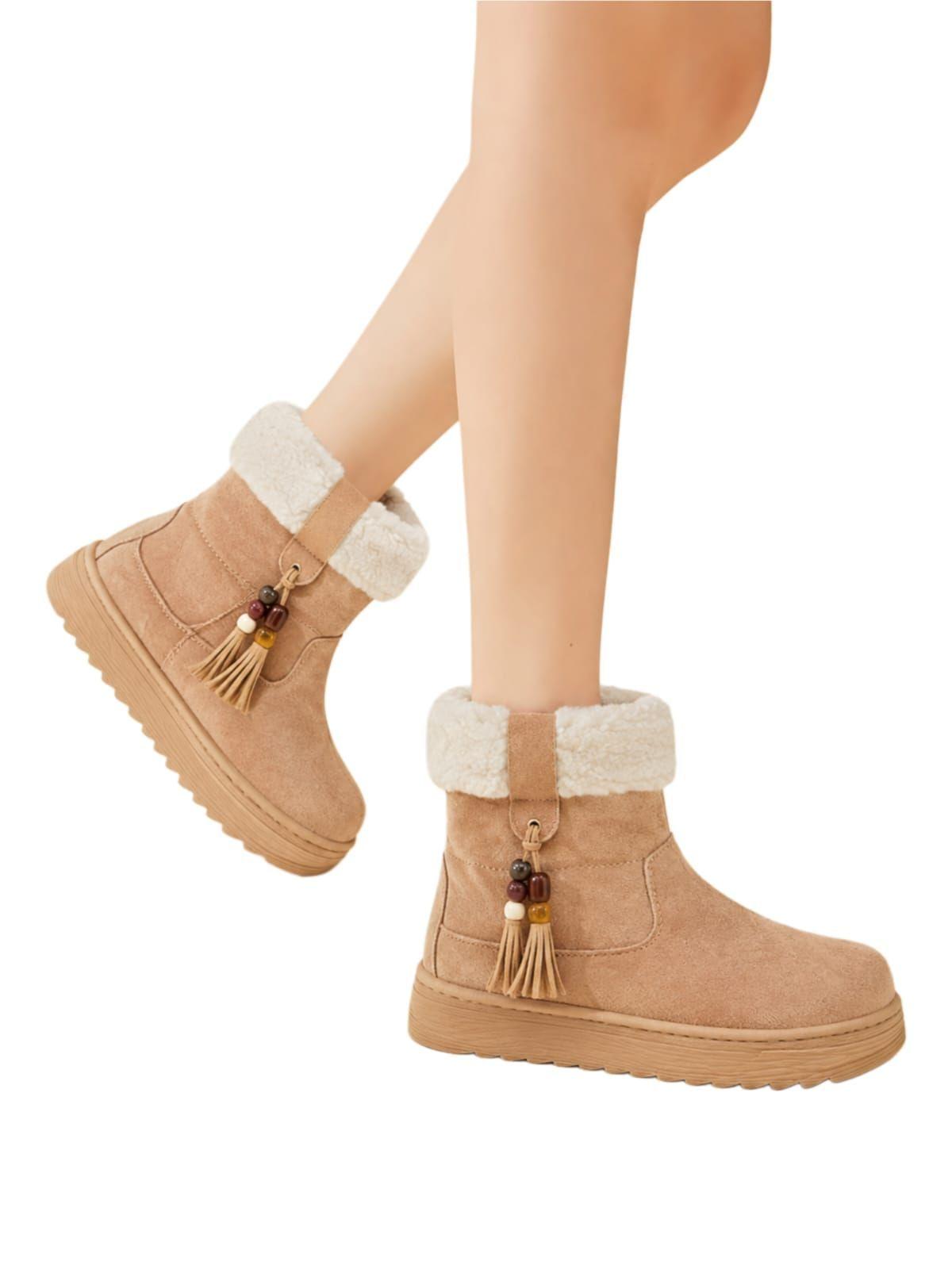 Botas Mujer Plataforma Camel Boho Chic Comodidad y Estilo nico-3