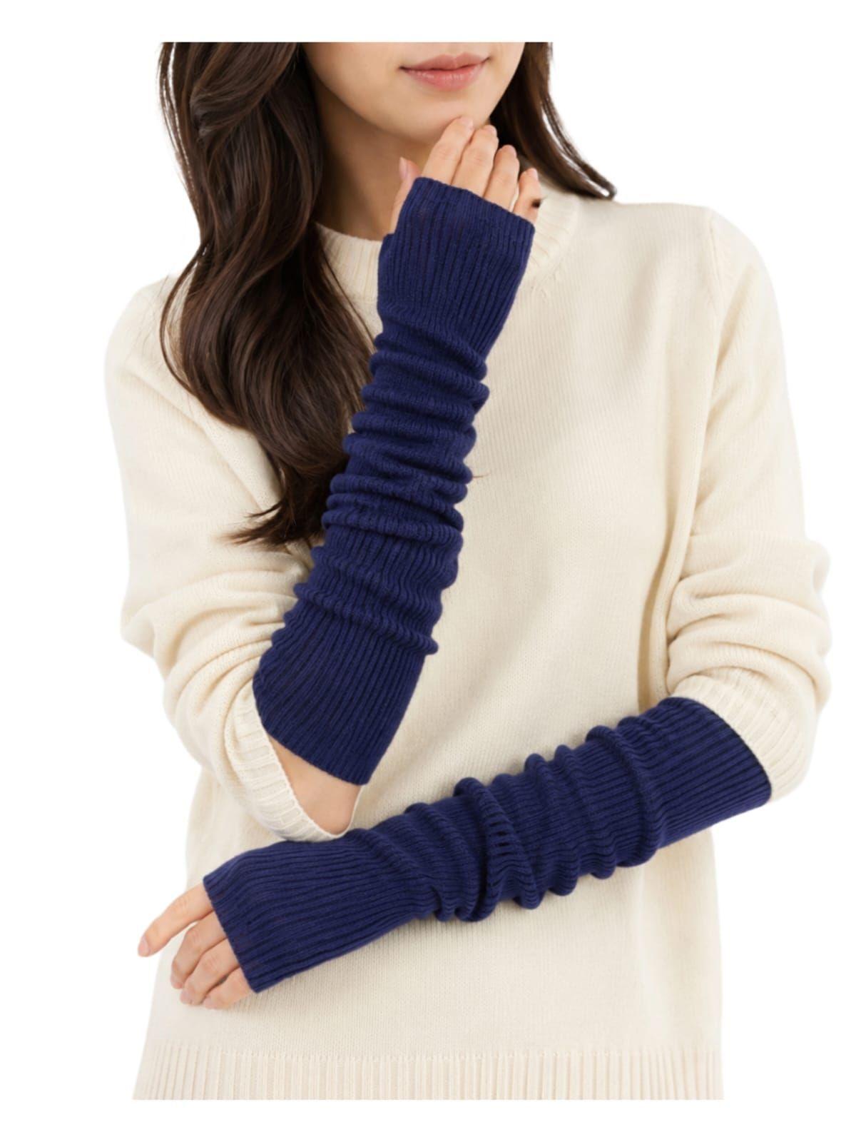 Guantes Largos Sin dedos Guantes De Lana Mujer-0