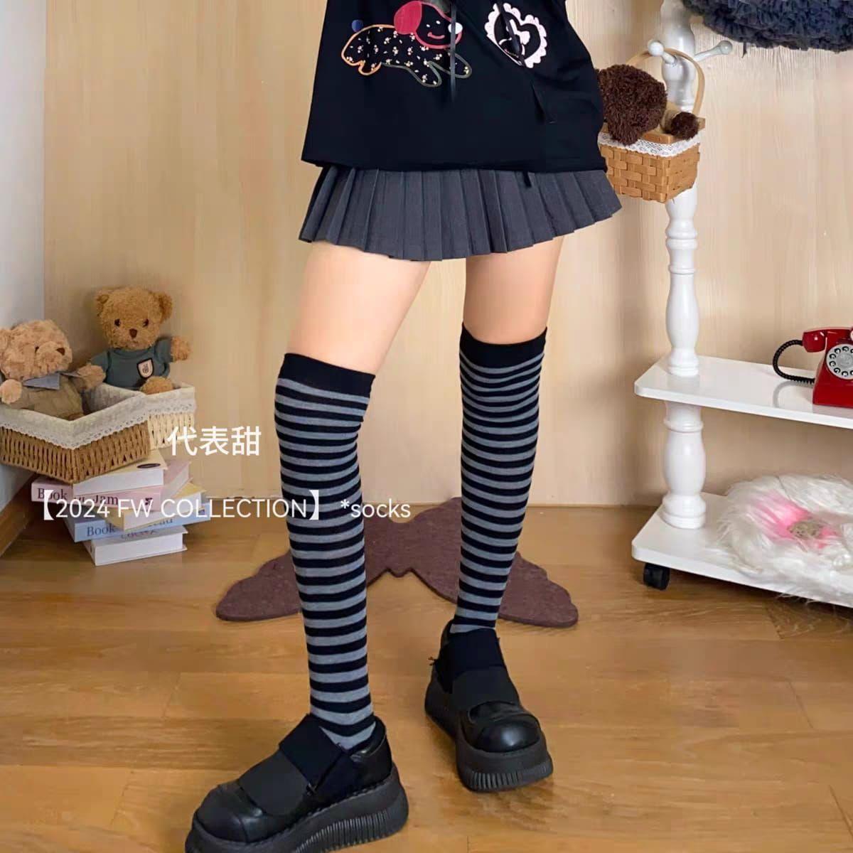 Bucaneras Medias Altas Rayadas-3