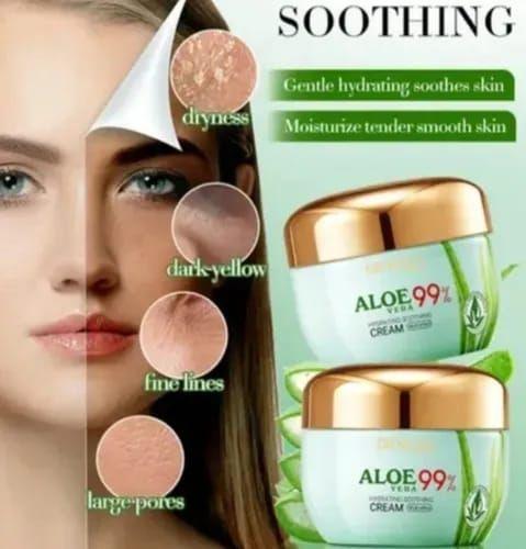 Crema Facial  Aloe Vera 99% Hidratante y Suavizante Intensiva-2