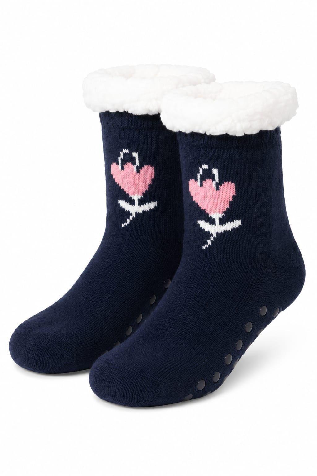 Pantufla Mujer Antideslizante Chiporro Pantufla Calcetin Teddy-0