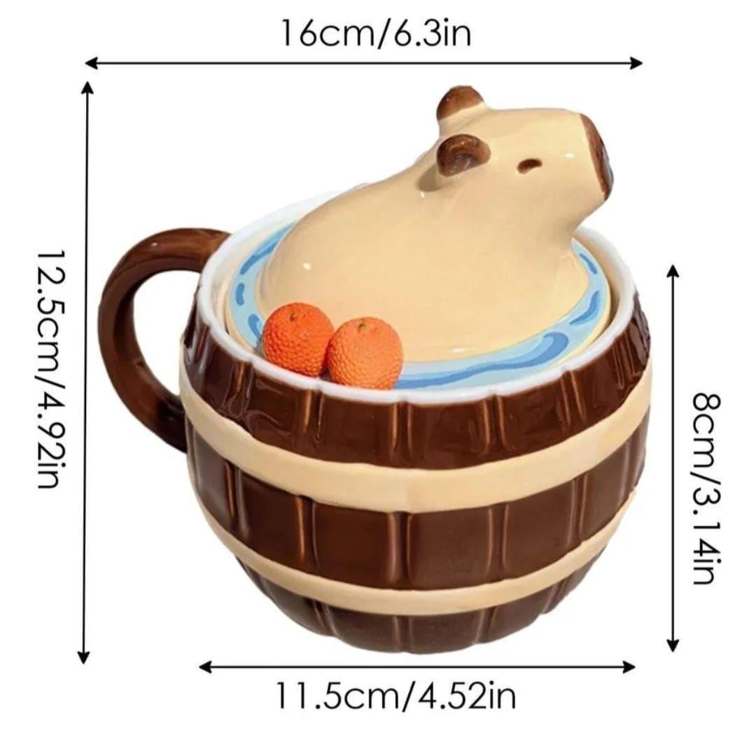 Taza Tazon Mug Capibara 3d Naranja-3