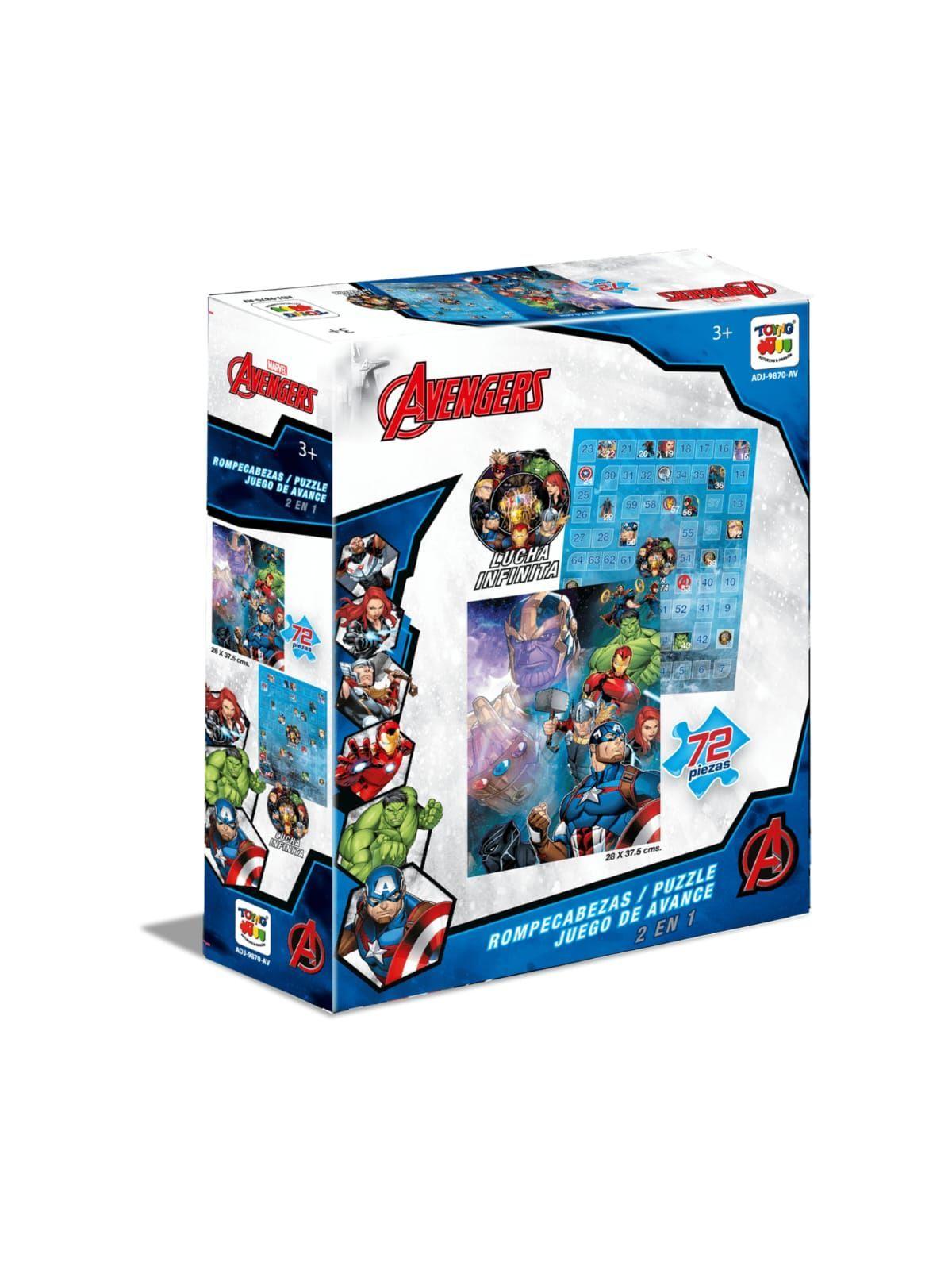 Juego De Mesa 2 en 1 Avengers Puzzle 72 piezas Juego De Avance-1