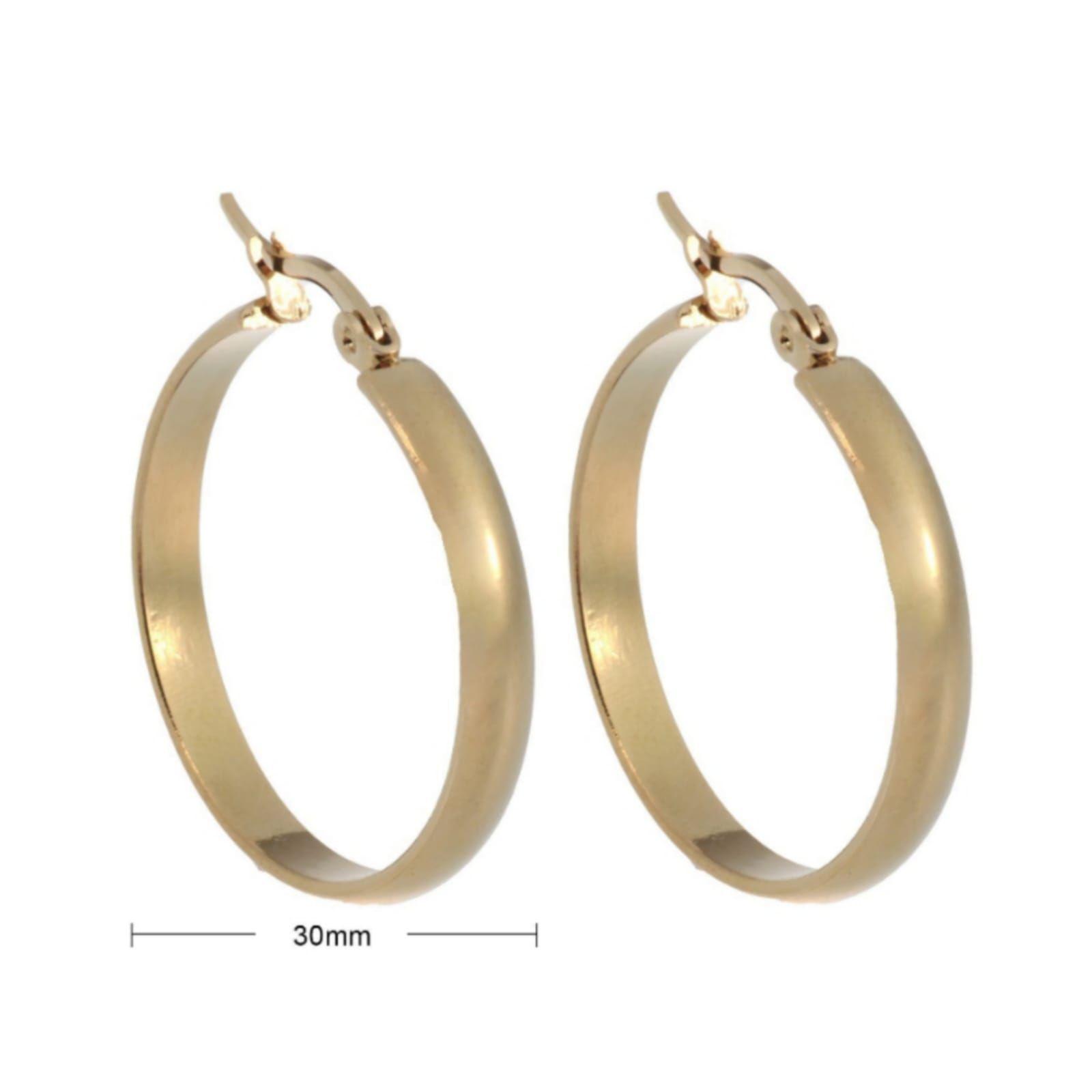 Aros Argollas De Acero Quirúrgico Doradas 30mm-2