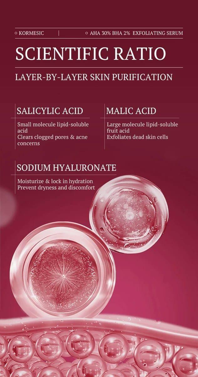 Serum Facial AHA 30% +BHA2 Peeling Solution Anti Age-4