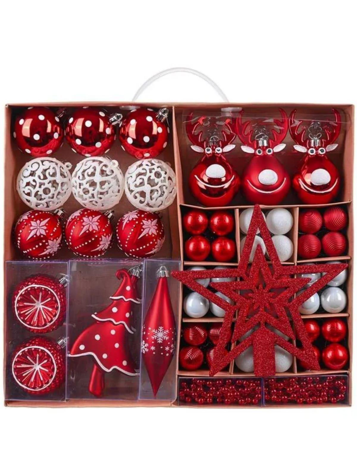 Set Premium 92 Adornos para Árbol de Navidad Decoración Esferas Navideñas-0