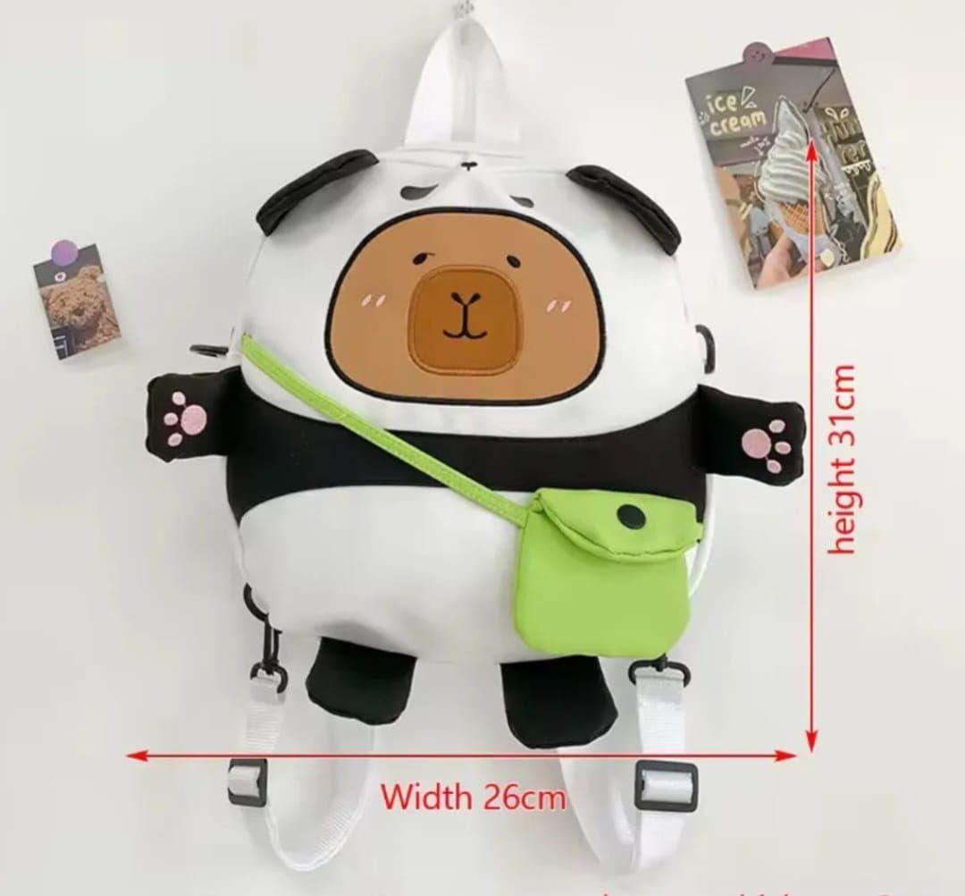 Capibara Mochila Peluche Disfrazado de Panda-4