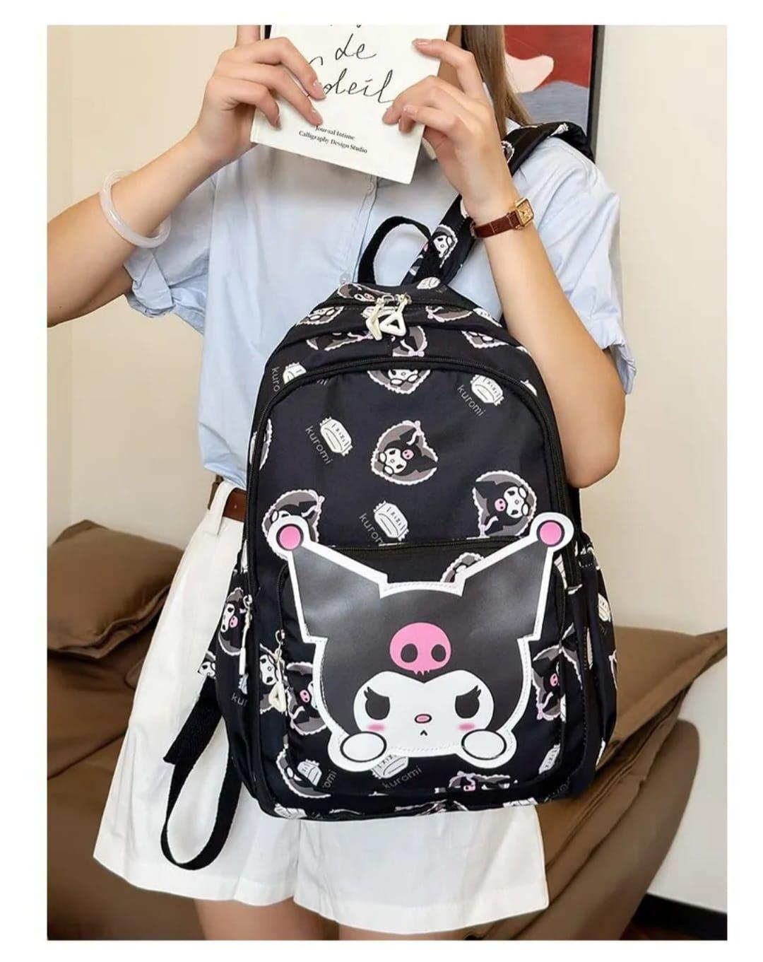 Kuromi Mochila Grande Negra-2