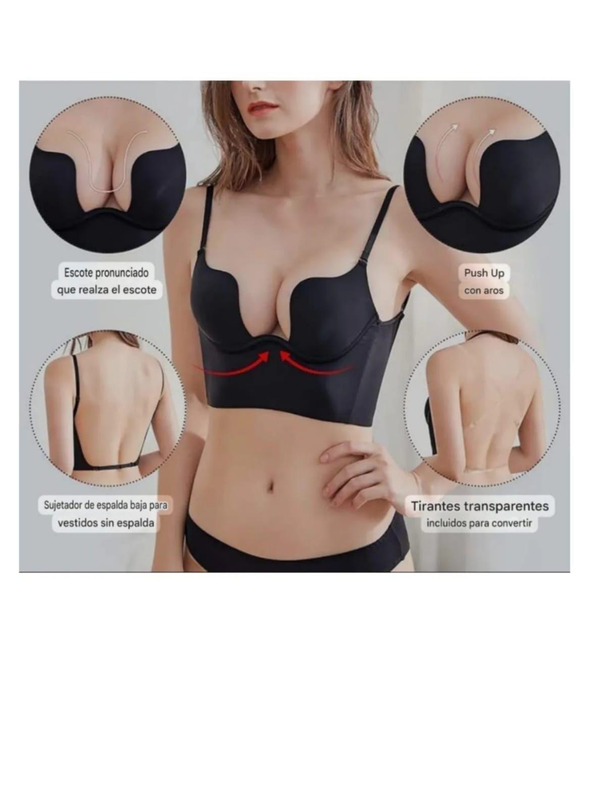 Sosten Sujetador Levanta Busto Push Up Escote Profundo Multiuso CopaB-2