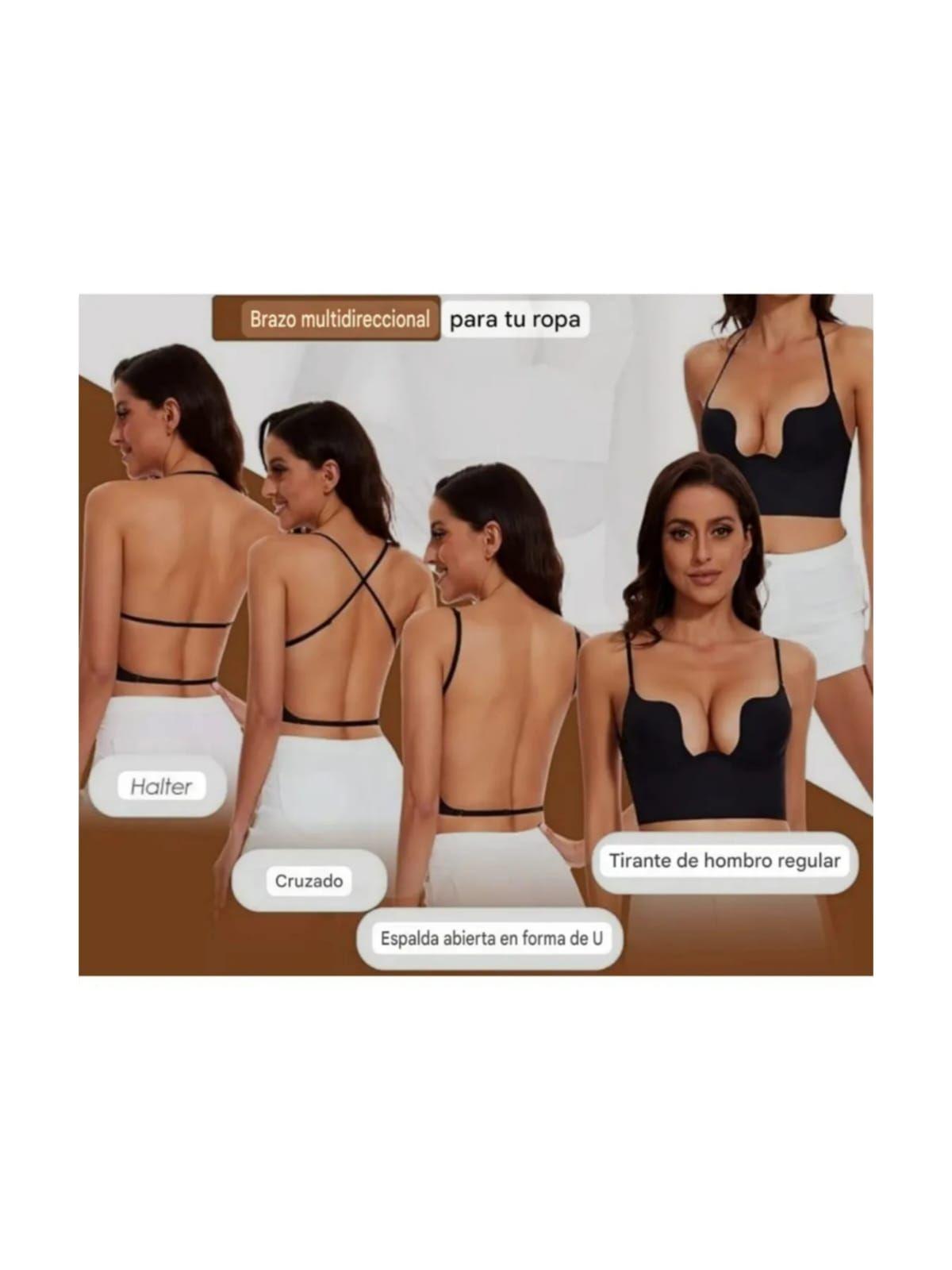 Sosten Sujetador Levanta Busto Push Up Escote Profundo Multiuso CopaB-4