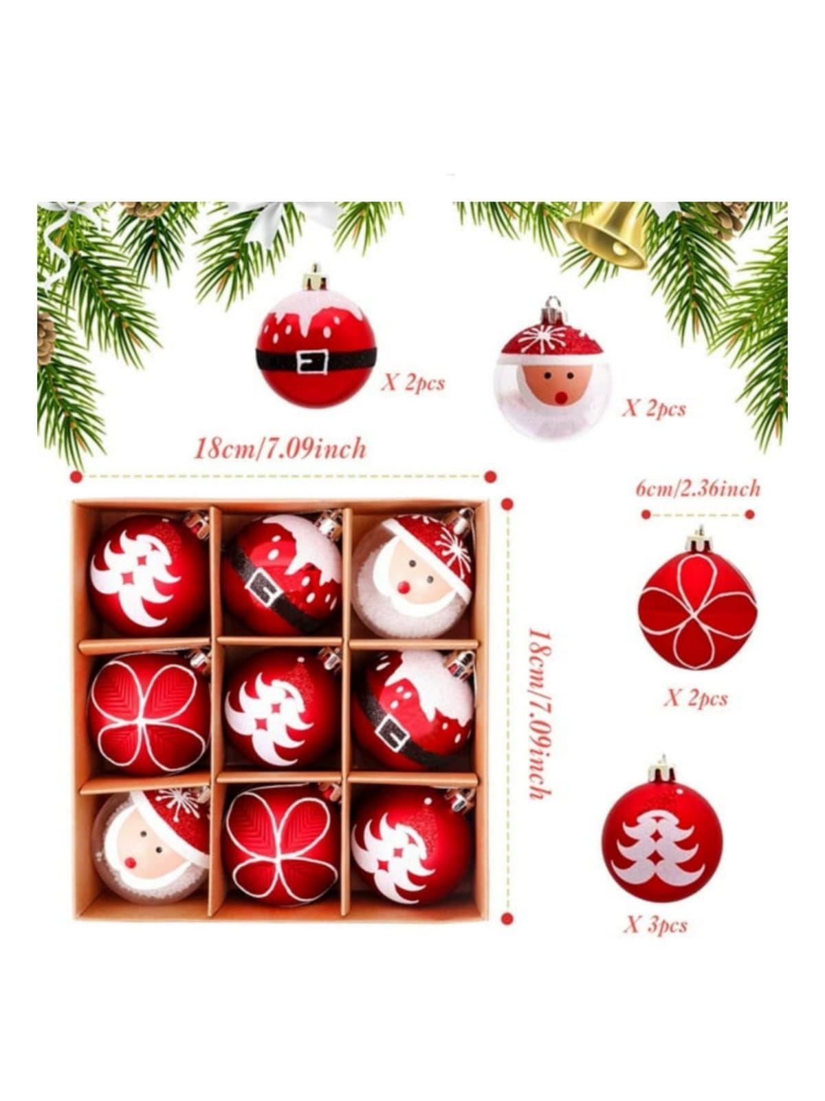 Set Esferas Navideñas  Santa Claus Decoración Arbol Navidad-7