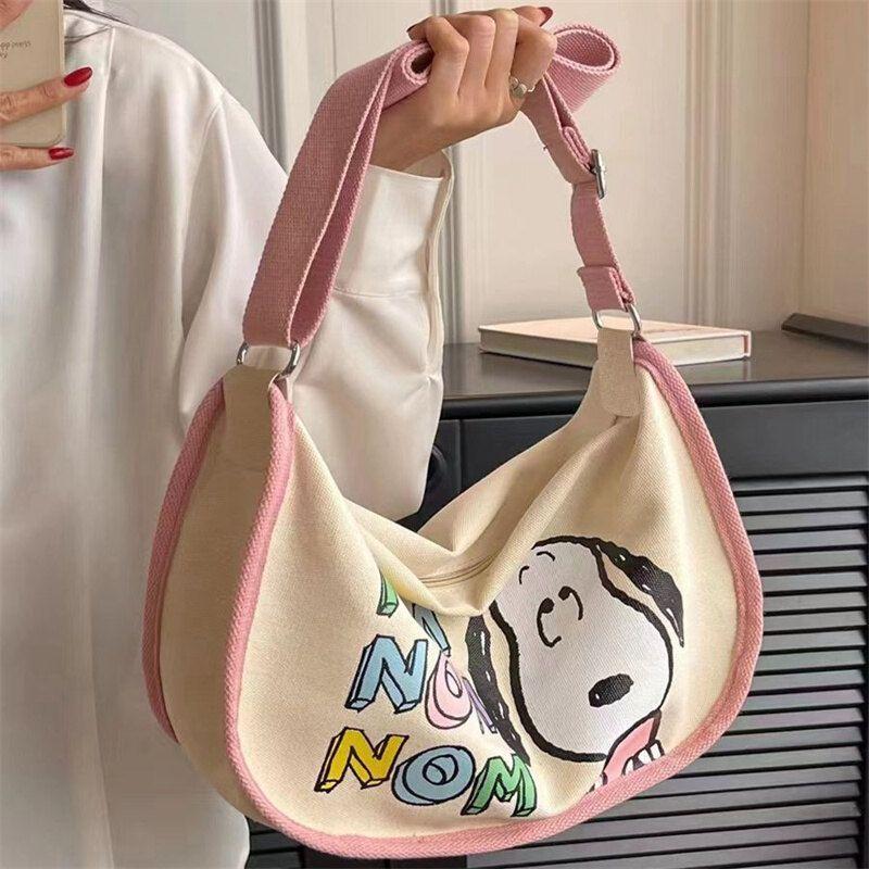 Bolso de Lona Snoopy Estilo Tote Bag con Cierre-2