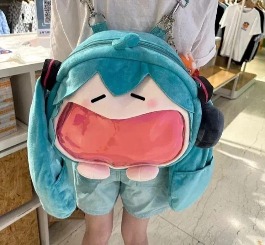 Hatsune Miku Bolso Mochila Grande De Peluche-5