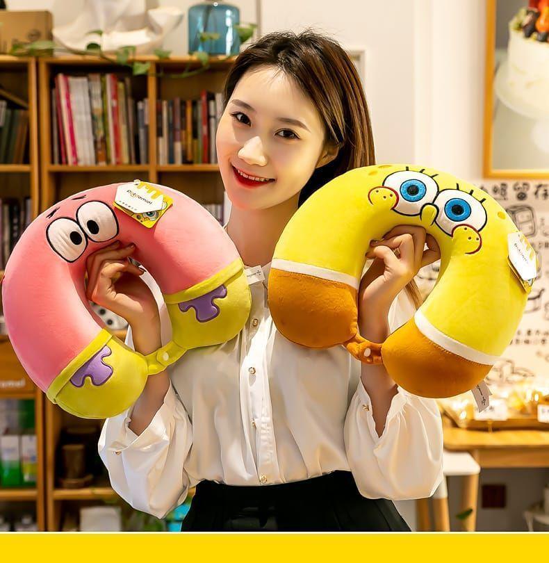 Almohada de Viaje Bob Esponja 30x30 cm Cojin Cuello-2