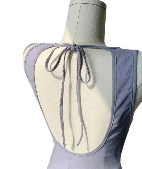 Vestido Corto Gris Tini Tablas -2