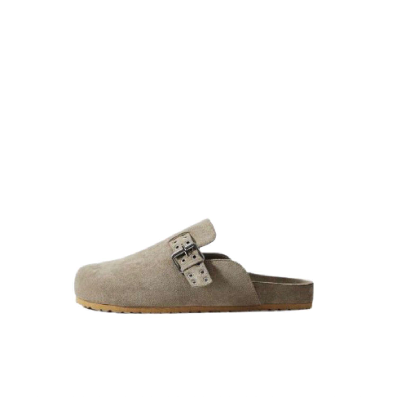 Zapatos Zuecos Mujer Gris Velt-2