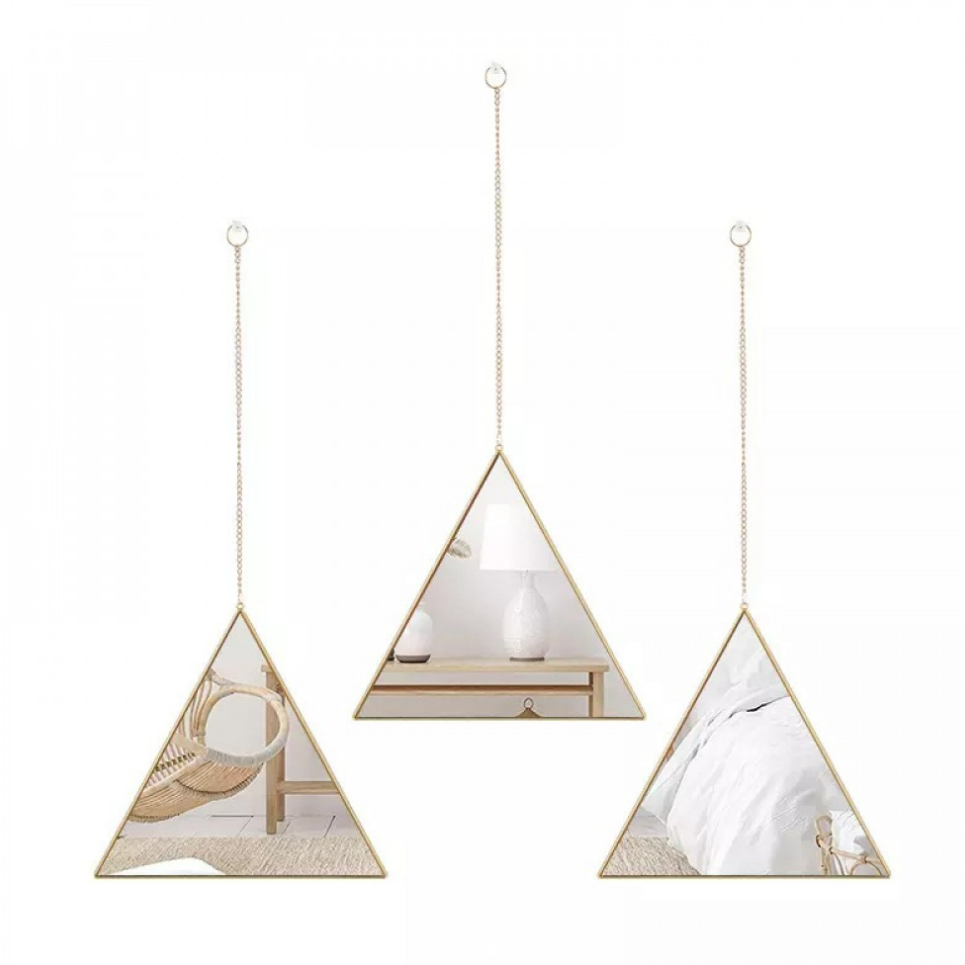Set de 3 Espejos Triangulares Colgantes-2