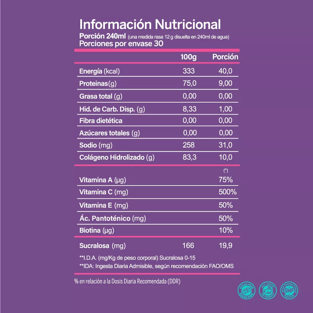 Colágeno Hidrolizado Vitalis, Suplemento Alimentario 360g Plan 30 días-2