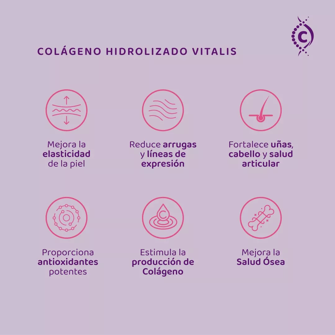 Colágeno Hidrolizado Vitalis Suplemento Alimentario 360g Plan 90 días-2