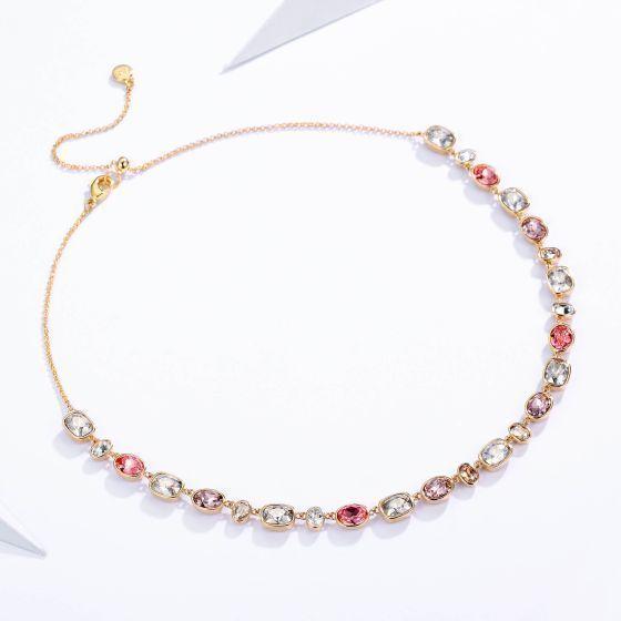 Collar Festival Rose con Cristales Swarovski en Oro-5