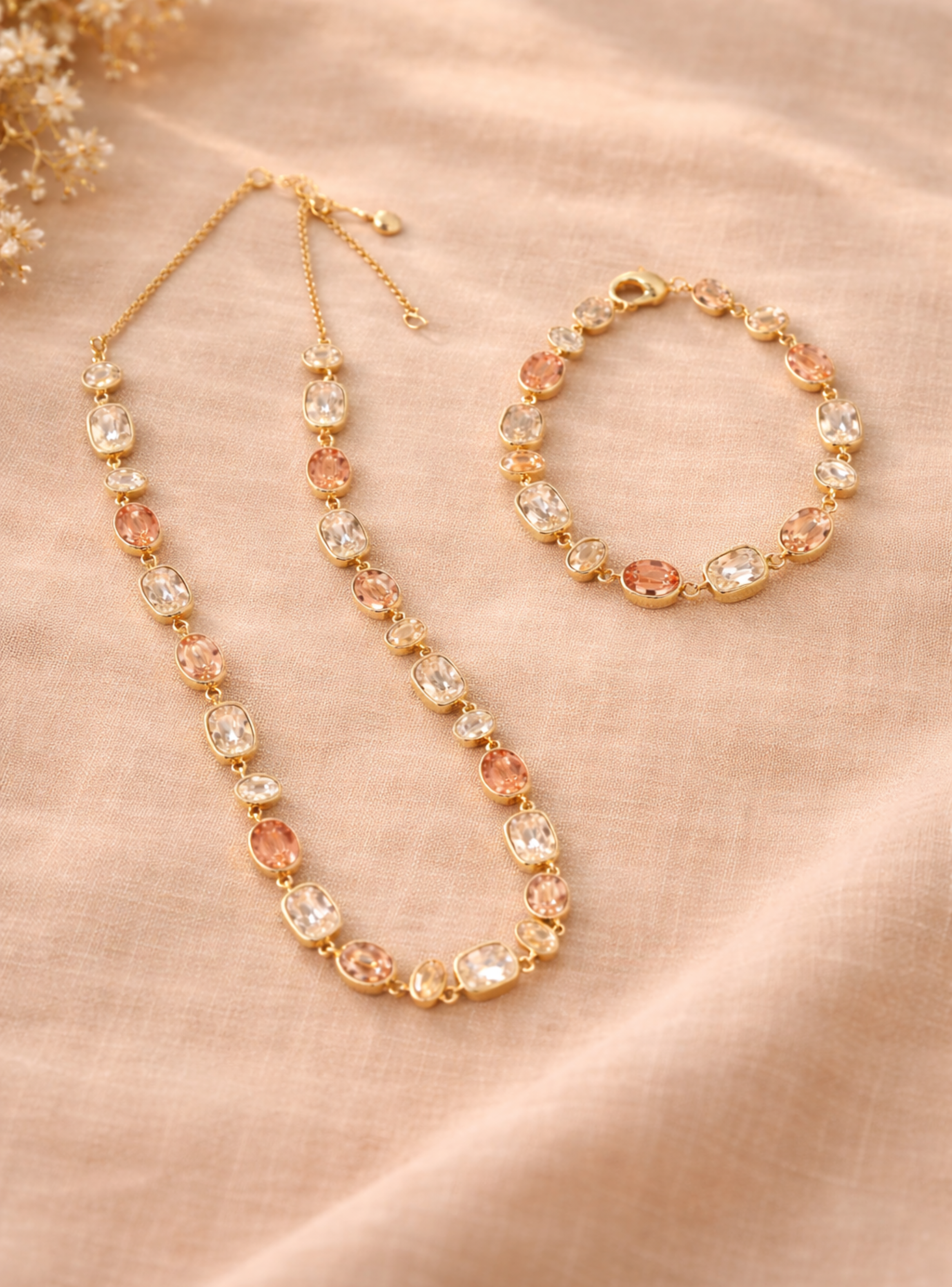 Collar Festival Rose con Cristales Swarovski en Oro-6