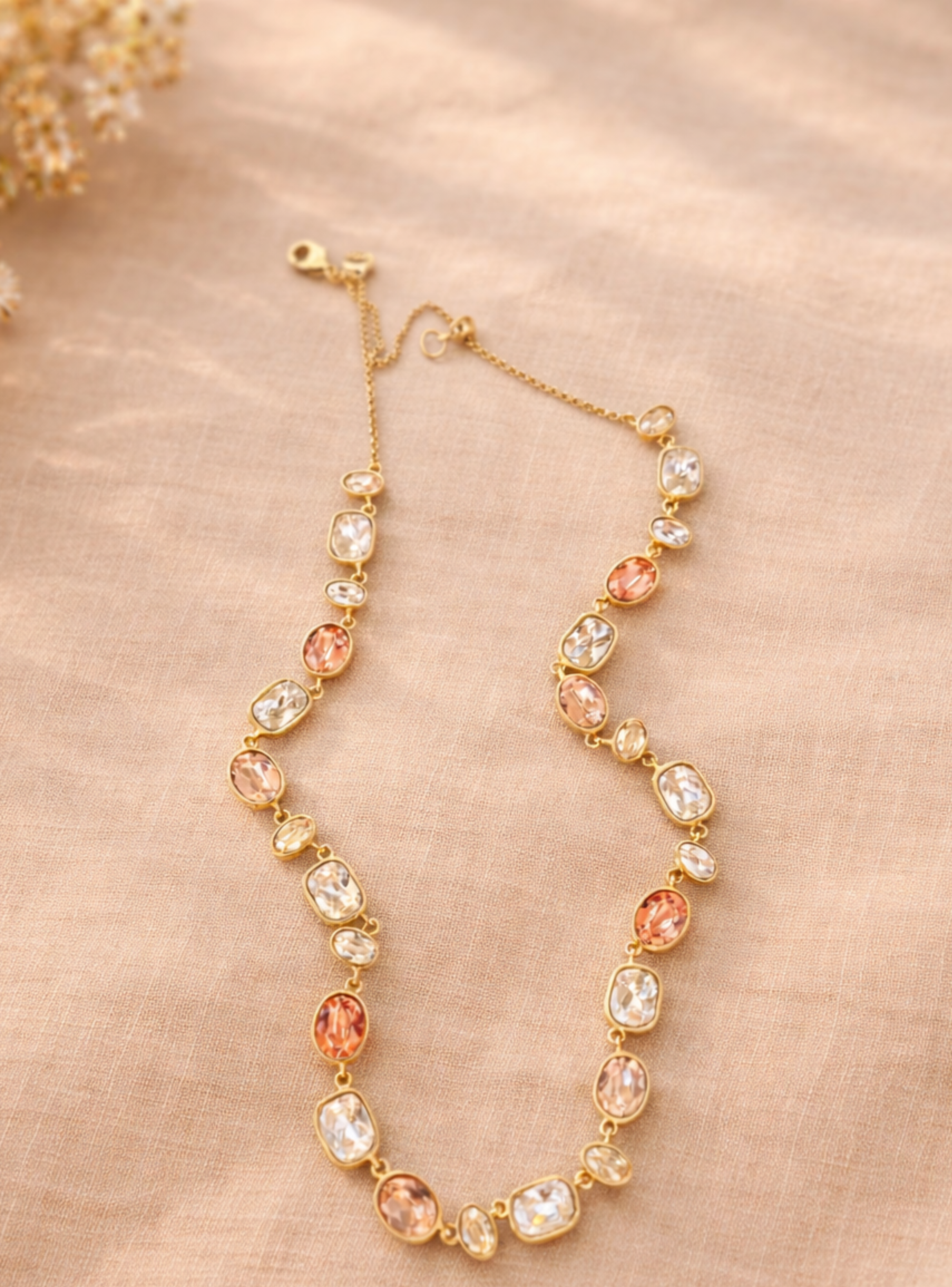 Collar Festival Rose con Cristales Swarovski en Oro-7