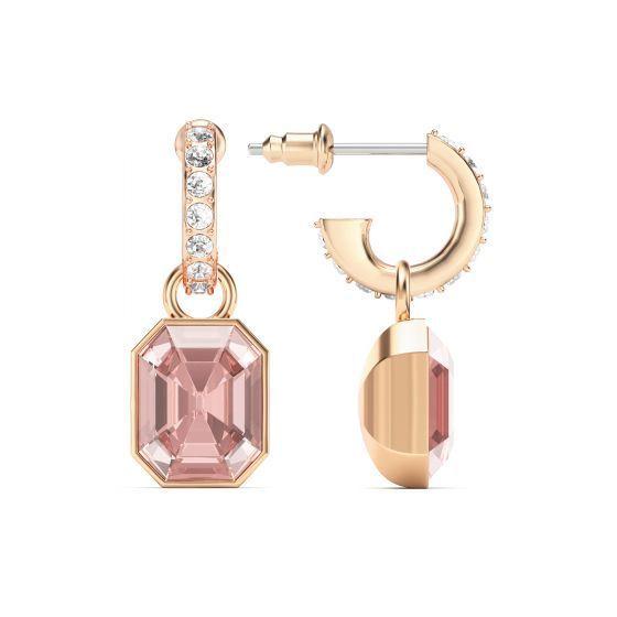 Pendientes Colgantes Eternity & Octagon Rosa Vintage – Versatilidad y Brillo Inigualable-2