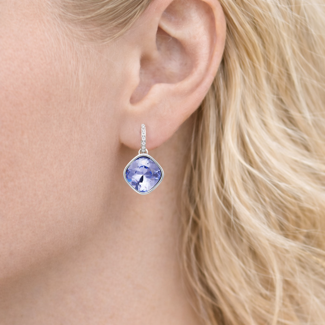 Aros Eternity con Charm Cristal Lavanda Bañados en Rodio – Bloom-3