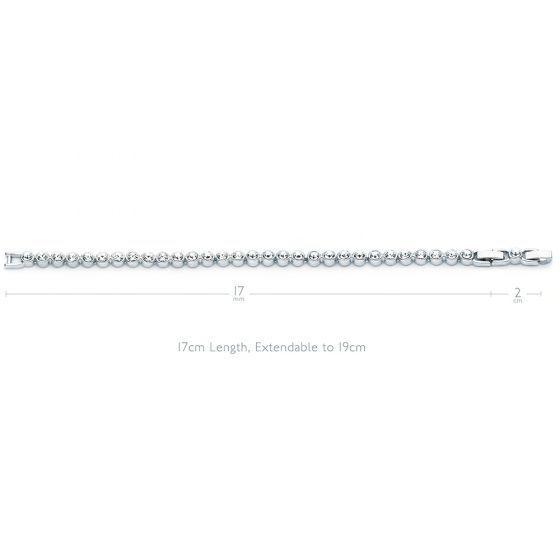 Pulsera Tennis con Cristales Swarovski Transparentes – Bañada en Rodio-2