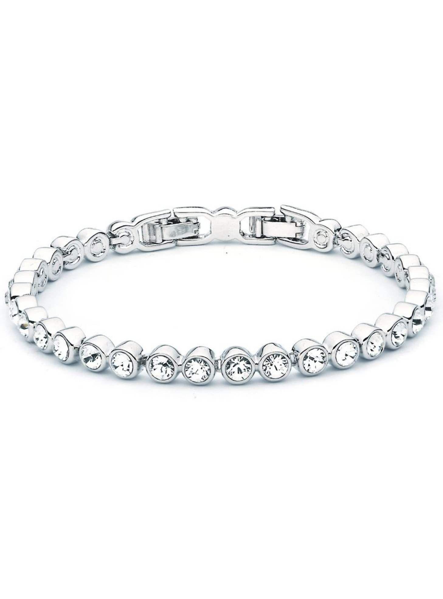 Pulsera Tennis Mujer Rodio con Cristales de Austria | Hipoalergénica | Ajustable-0