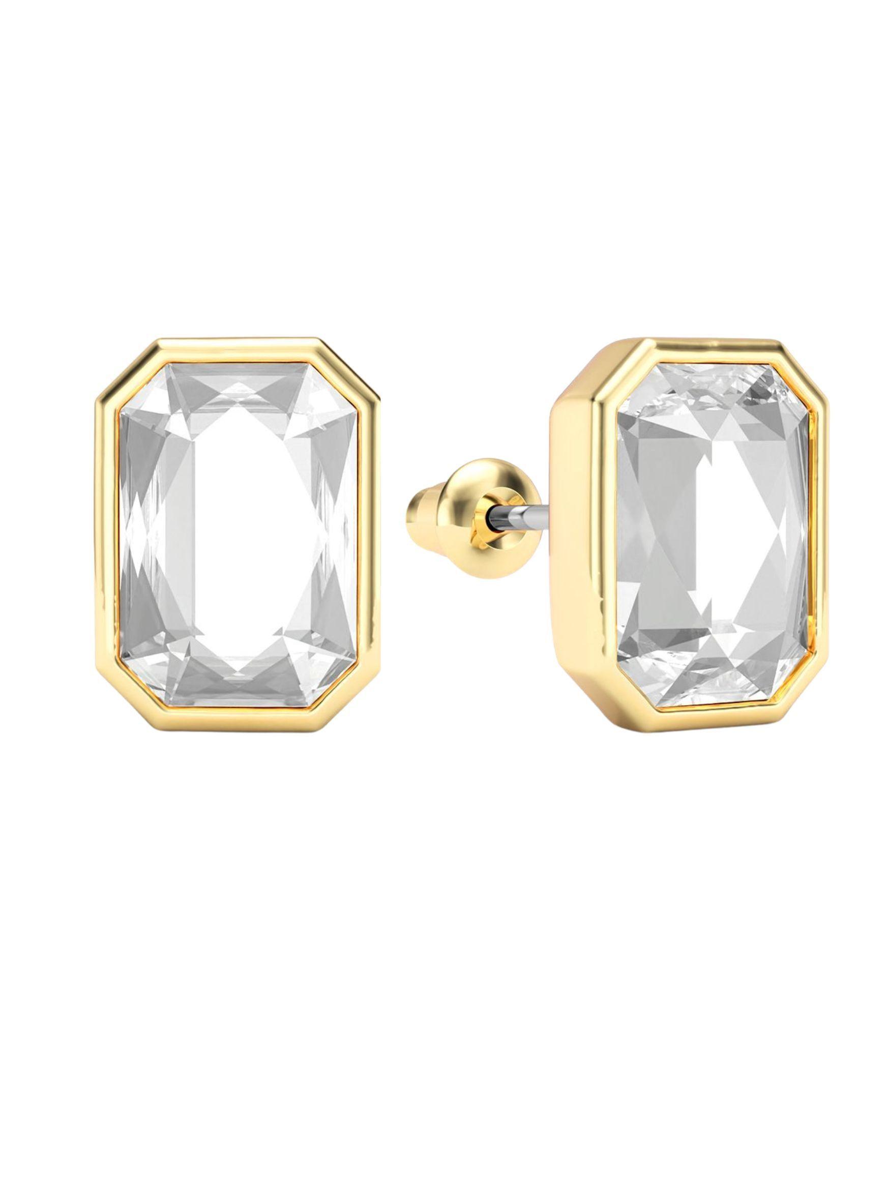 Aros Octagon Rojo Scarlet 9 mm baño en oro-0