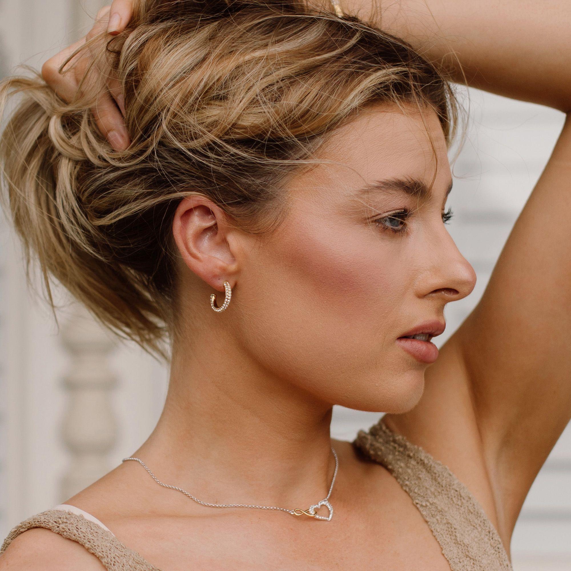 Argollas con cristal pavé de Austria con baño de oro-2