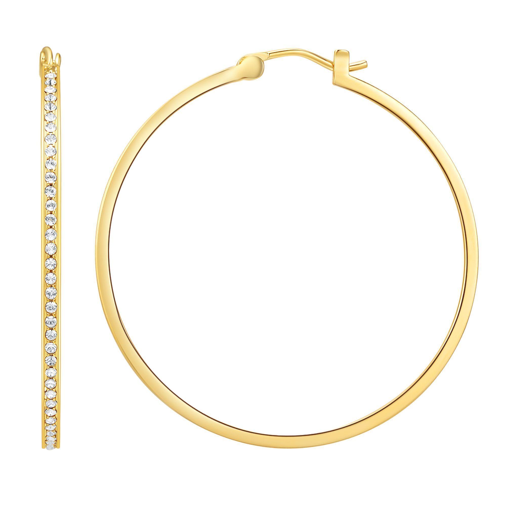 Argollas Eternity 39 mm con cristales de Austria bañados en oro-5