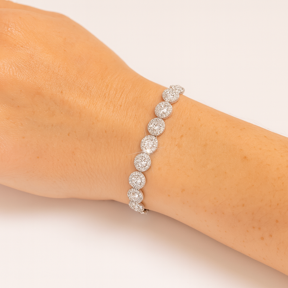 Pulsera de Tenis Angelical con Cristales Transparentes en rodio-3