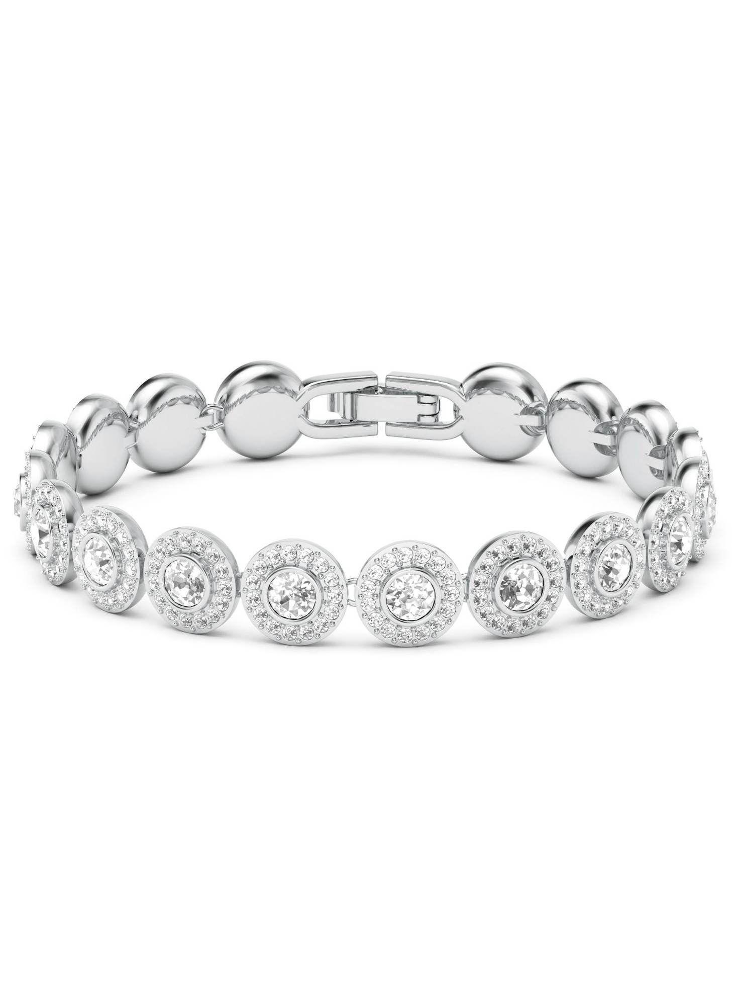 Pulsera Angelical con Cristales de Austria Transparentes en Rodio-4