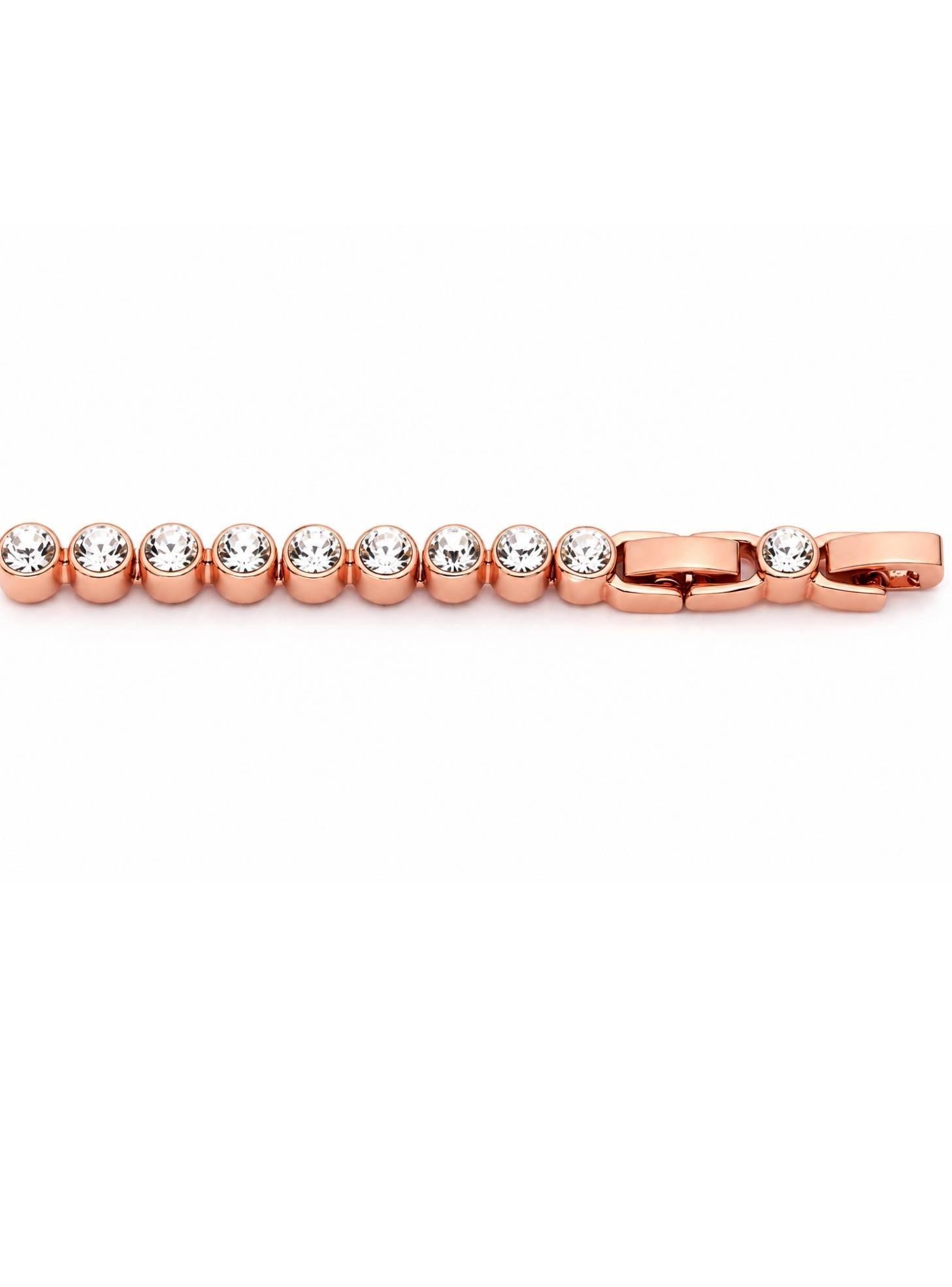 PulseraPulsera tennis con cristales Swarovski® transparentes bañados en oro rosa-4