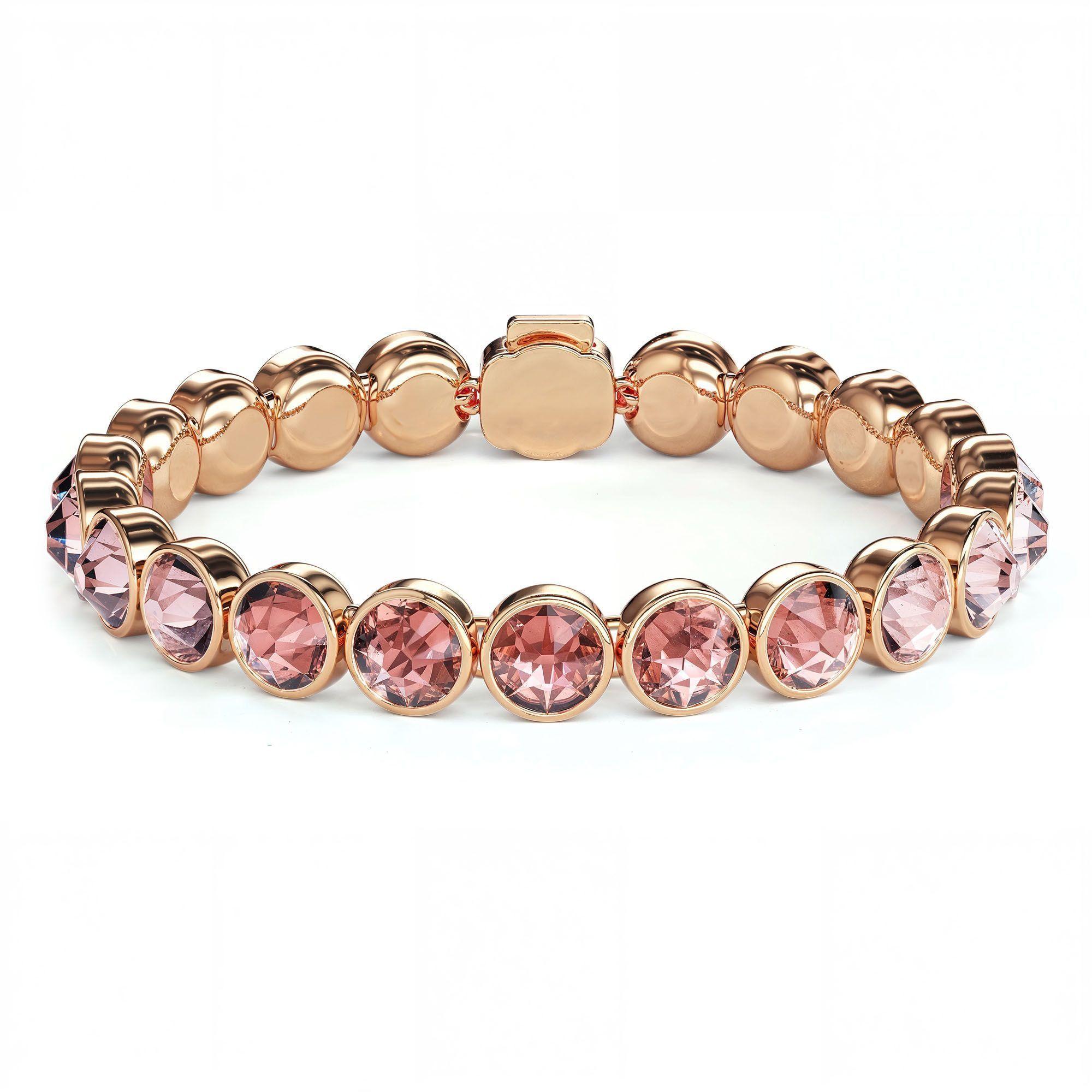 Pulsera Tennis Golden Shadow Cristales Austria Oro Mujer-0