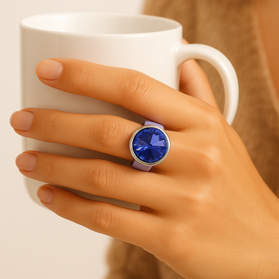 Anillos de Caucho con Cristal-2