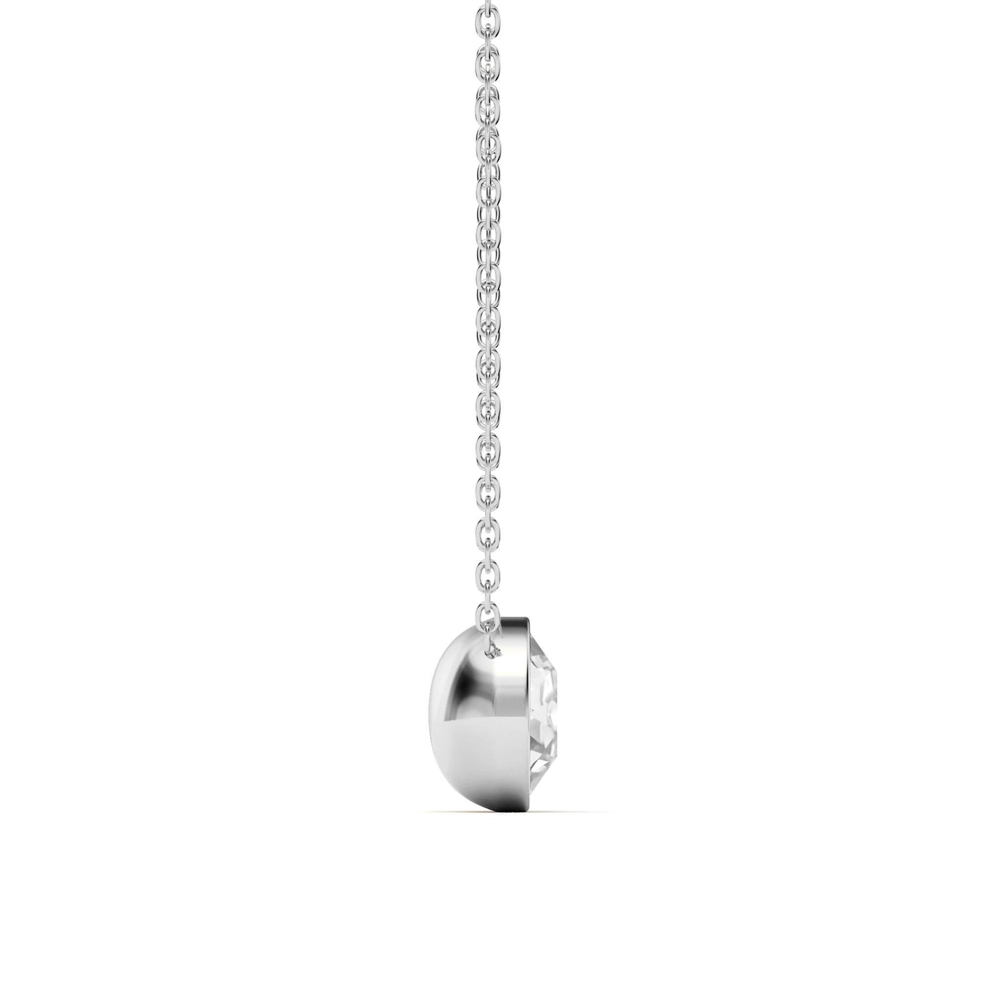 Collar Bella con cristal Swarovski transparente de 11mm en rodio-1