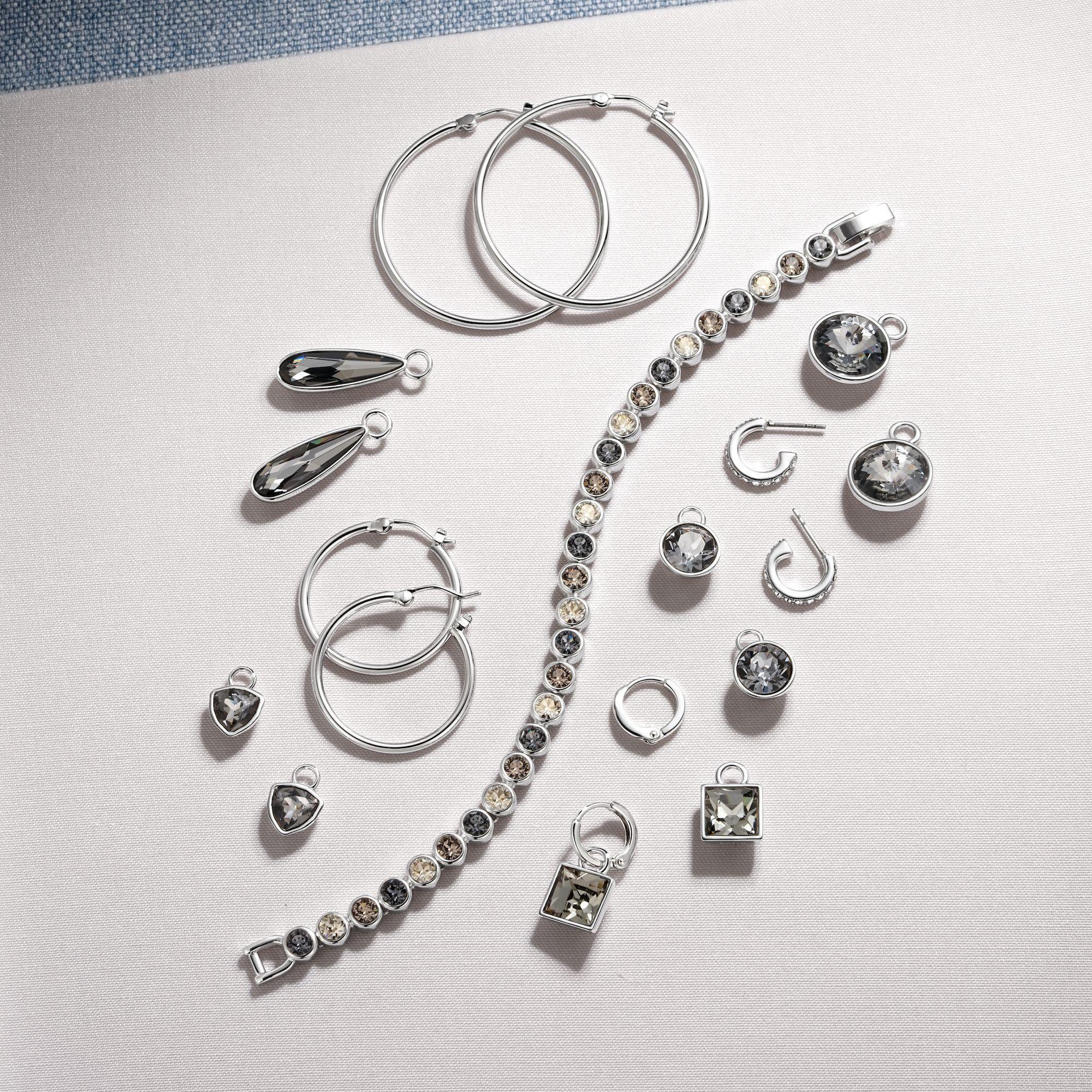 Pulsera Tennis con Cristal Swarovski Silver Shade en rodio-3